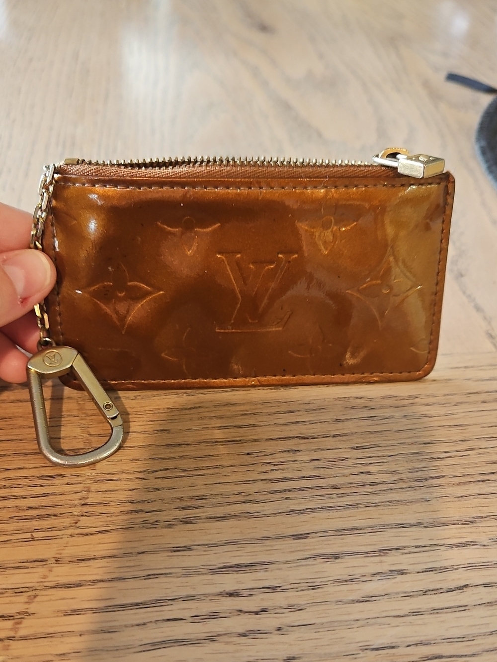 Louis Vuitton Monogrammed Vernis Key Pouch- Bronze